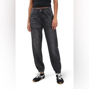 Rag & Bone Miramar Cotton Terry Black Grey Pull On Sweatpants Jeans Size Medium